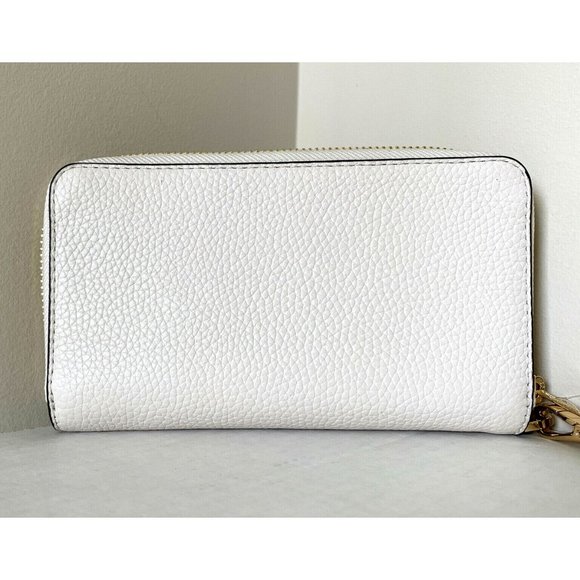 New Michael Kors Jet Set Travel Large Flat phone case Leather Light Cream - Picture 3 of 4